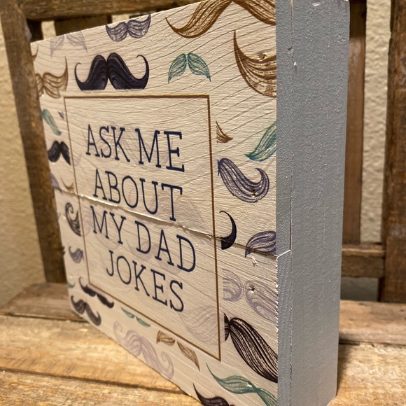 Ask Me About My Dad Jokes Mustache Wood Sign, Father’s Day Gift, Dad Decor Gift - Picture 5 of 13